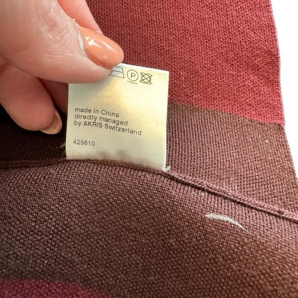 Akris Punto - Elegant Red and Black Striped Wool Dress Sz M - Picture 10 of 10